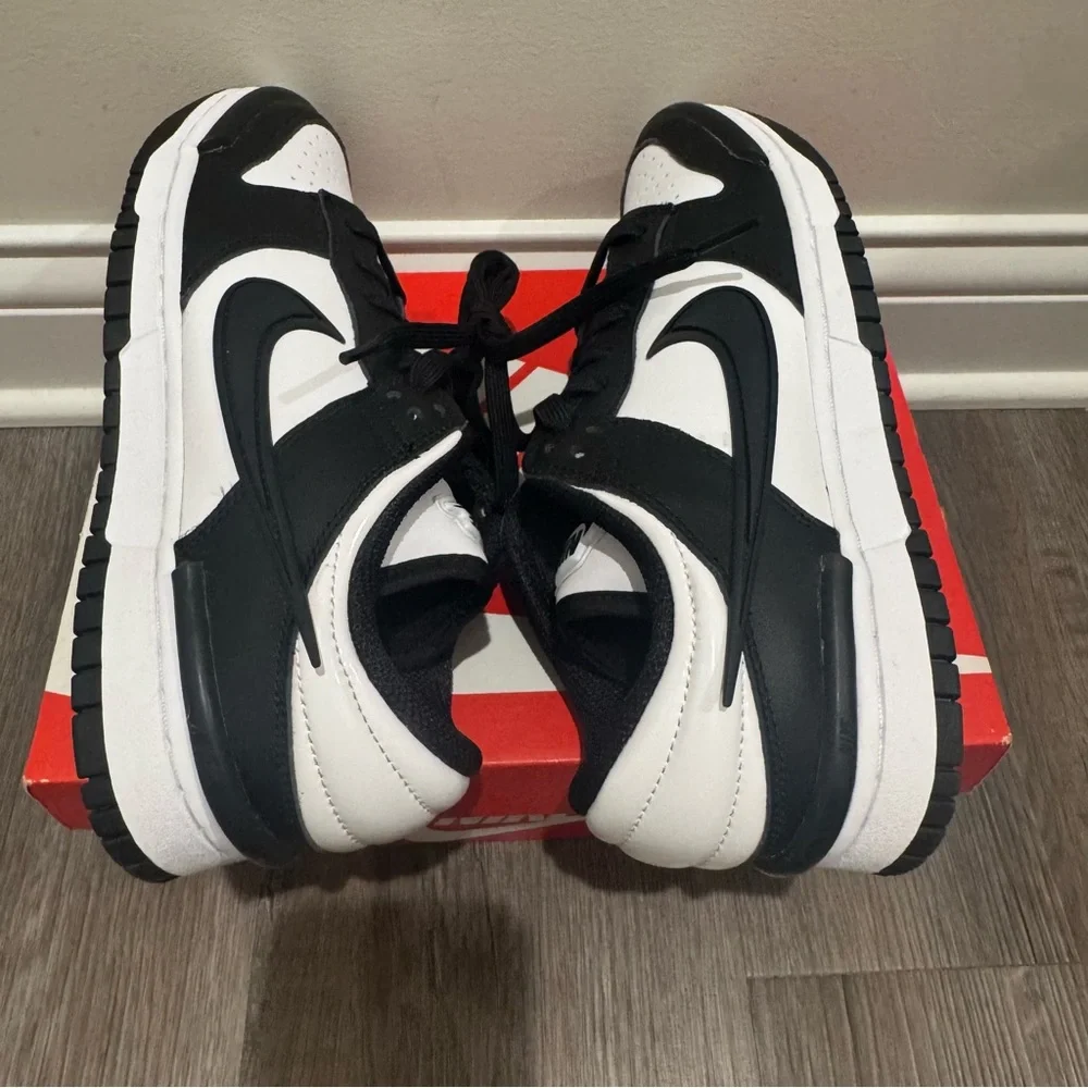 Nike Dunk Low Twist Black White Panda Leather Sneakers